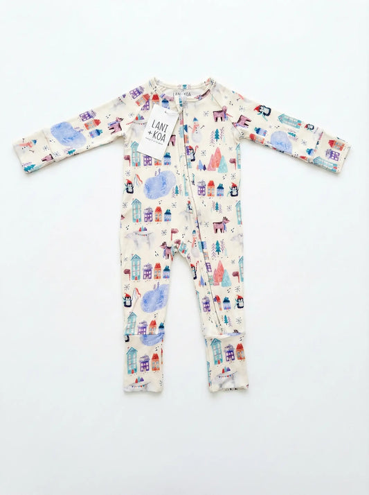 CloudSoft Bamboo Romper – Winter Village