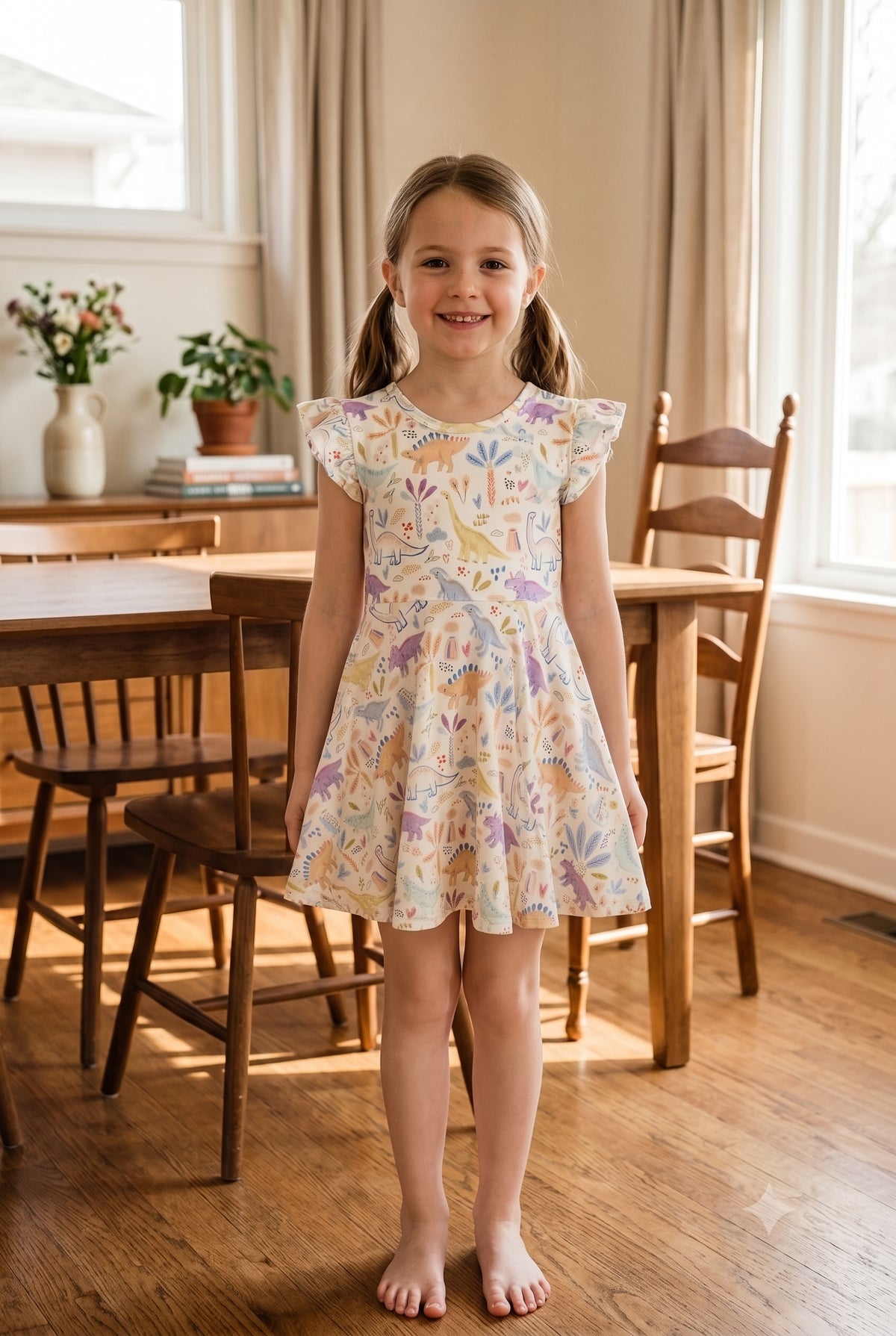 CloudSoft Bamboo Twirl Dress Set – Dino Jamboree