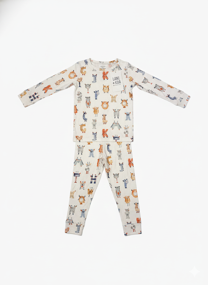 CloudSoft Bamboo Two-Piece Long Sleeved Pajama Set – Monster Crew