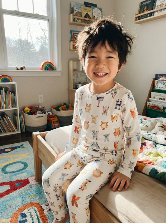 CloudSoft Bamboo Two-Piece Long Sleeved Pajama Set – Monster Crew
