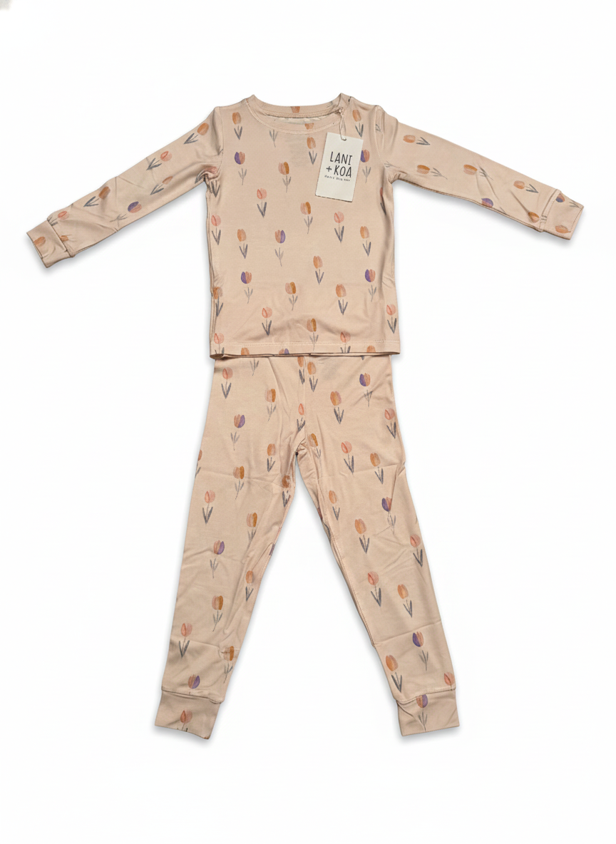 CloudSoft Bamboo Two-Piece Long Sleeved Pajama Set – Tulip Meadow