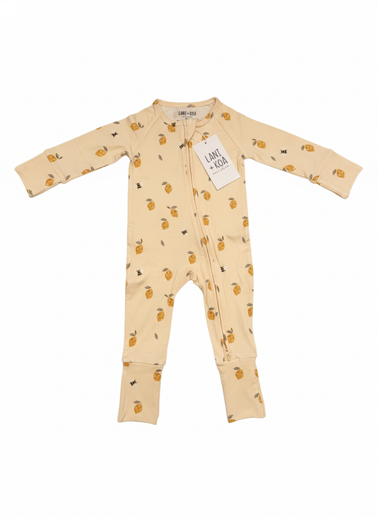 CloudSoft Bamboo Romper – Lemon Grove