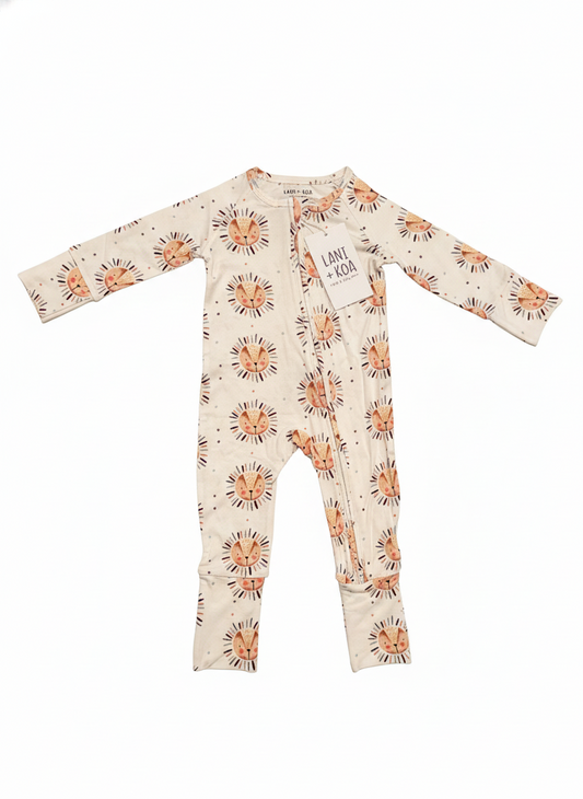 CloudSoft Bamboo Romper – Sunshine Lions