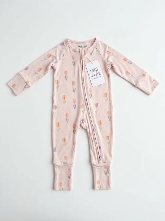 CloudSoft Bamboo Romper – Tulip Meadow