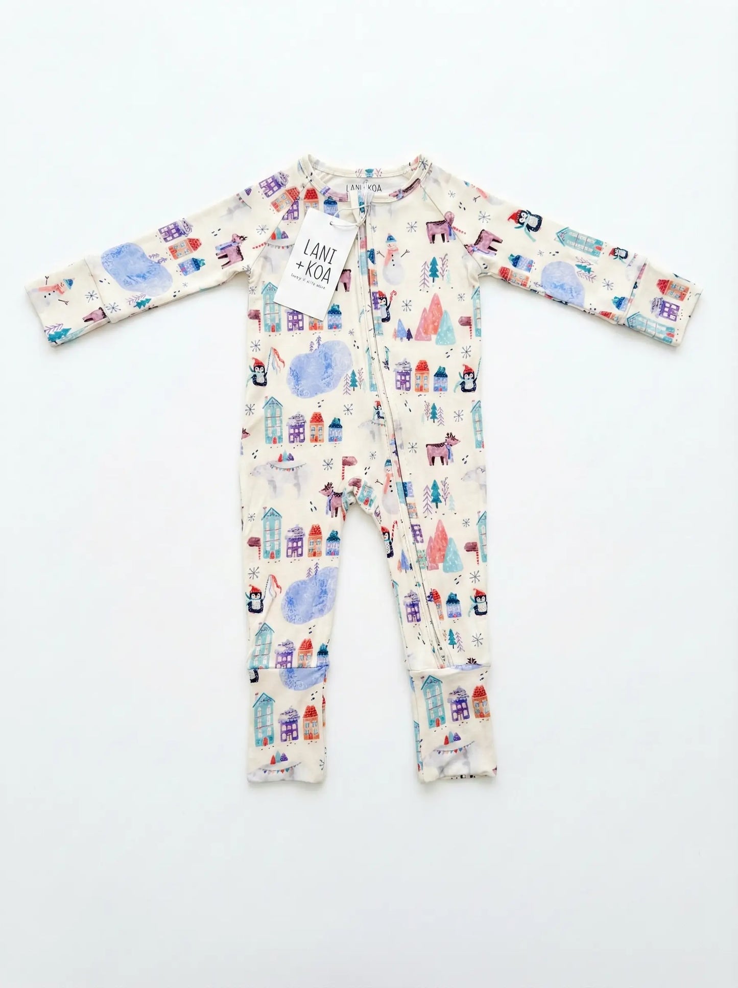 CloudSoft Bamboo Romper – Winter Village
