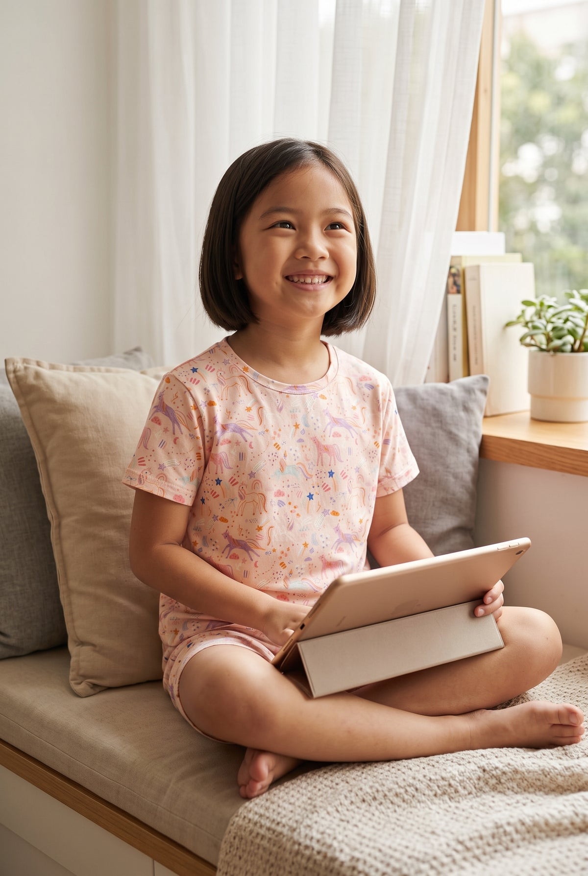 CloudSoft Bamboo Short Sleeve PJ Set – Rainbow Confetti