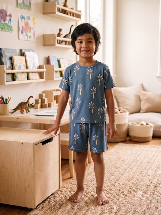 CloudSoft Bamboo Short Sleeve PJ Set – Summer Nights